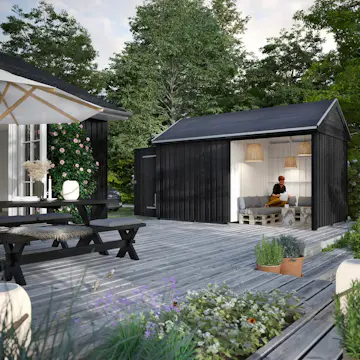 Utebod PLUS Classic Multi Hagehus 2 Moduler Enkeldør Åpen 10m2