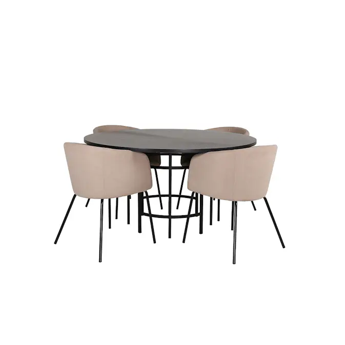 Spisegruppe furniture/fashion Copenhagen Ø140 cm med 4 Berit Stoler