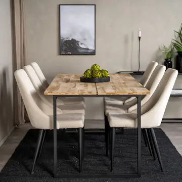 Spisegruppe Venture Home Cirebon med 6stk Leone Stoler
