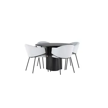 Spisegruppe Venture Home Olivia Ø110 cm med 4 stk Evelina Stoler
