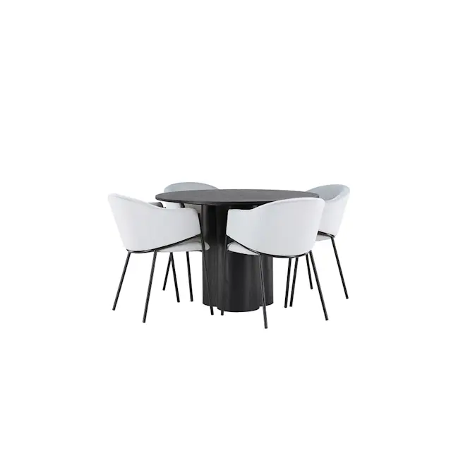 Spisegruppe Venture Home Olivia Ø110 cm med 4 stk Evelina Stoler