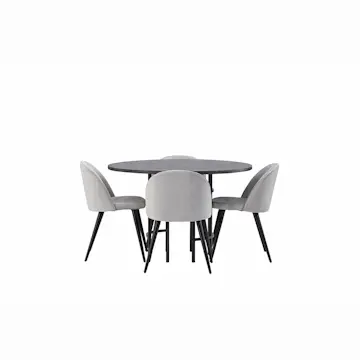 Spisegruppe Venture Home Copenhagen med 4 Velvet Stoler