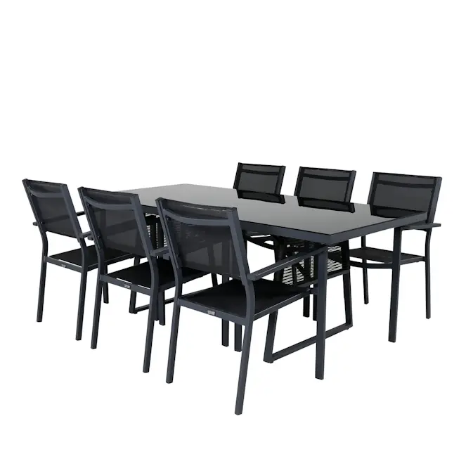 Spisegruppe Venture Home Douglas med 6 Copacabana Stablebare Spisestoler