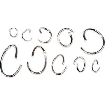 Oval- og O-ring Creativ Company Sortiment Forsølvet 800 Ass/1 Pk