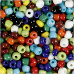 Rocaillesperler Creativ Company Ass Farger D4 mm Str 6/0 Hullstr 0,9-1,2 mm 130 g/1 Pk
