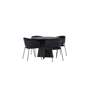 Spisegruppe Venture Home Bootcut Ø110 cm med 4 stk Selma Stoler