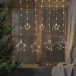 Lysgardin Star Trading Dew Drop Snowflake Hengende Gardinlenke med Stjerner LED