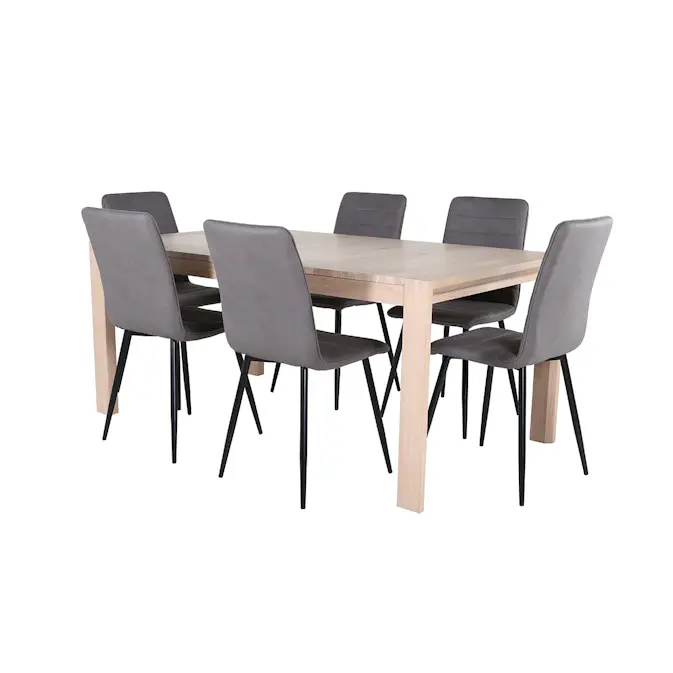 Spisegruppe Venture Home Shy med 6 Walerina Stoler Mikrofiber