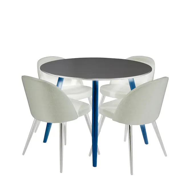 Spisegruppe Venture Home Plaza Ø100 cmmed 4st Velvet Spisestoler