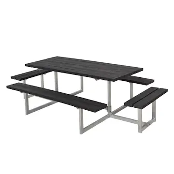 Benkbord PLUS Basic med Ekstra Sitteplasser Svart Plast