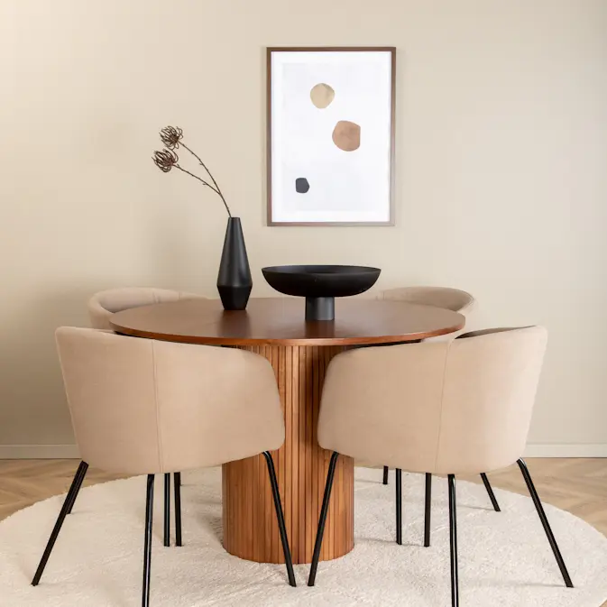 Spisebord Venture Home Bianca og 4 Bergen Spisestol Venture Homear i Polyester