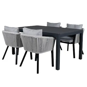 Spisegruppe Venture Home Marbella med 4 Veny Stoler