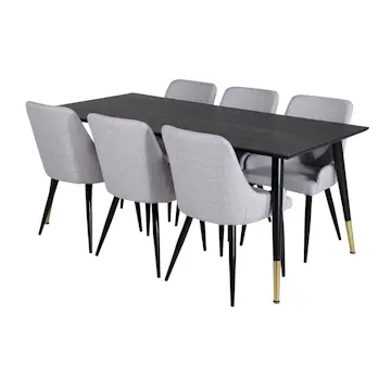 Spisegruppe Venture Home Dipp med 6 Plaza Stoler
