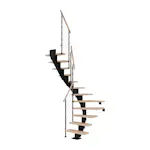 Plassbesparende Trapp Dolle Frankfurt Eik Hvitoljet 1/2-Sving Style6