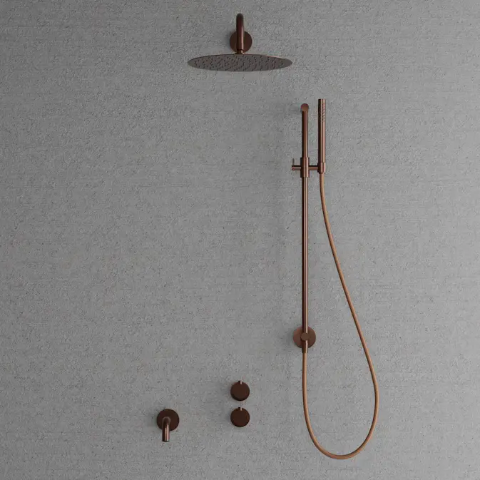 Takduschset Scandtap Steel Harmonized 6X med Badkarsblandare för Inbyggnad