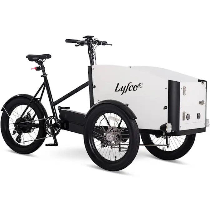 Elsykkel Lyfco Cargobike med Åpningsbar kasse - 17,5 Ah