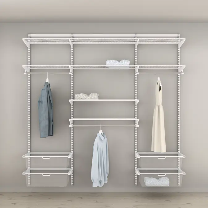 Innredningsløsning Elfa Garderobe Nr 10 Hvit B: 2158 mm