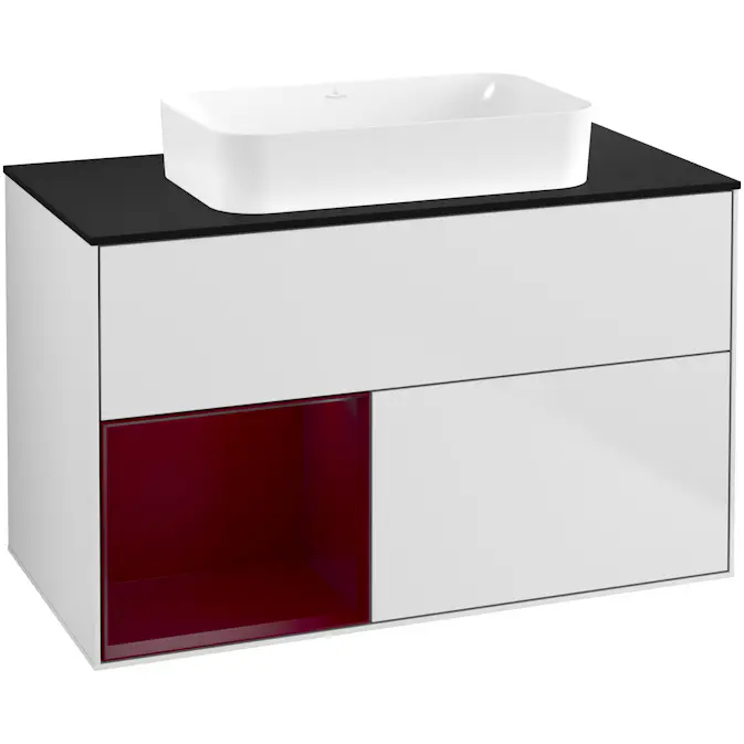 Tvättställsskåp Villeroy & Boch Finion med 2 Lådor Hylla och Bänkskiva för Fristående Tvättställ