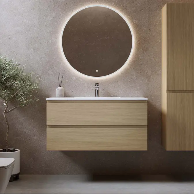 Tvättställsskåp Bathlife Eufori med Tvättställ och Spegel Skina