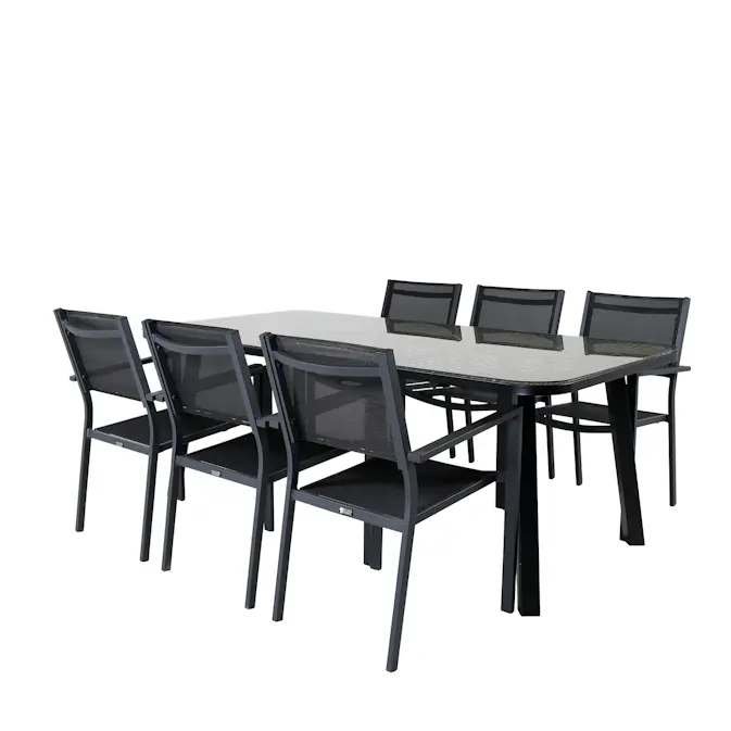Spisegruppe Venture Home Olle med 6 Curz Stablebare Spisestoler