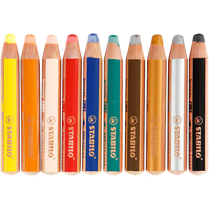 Fargeblyanter Creativ Company Woody 3-i-1 Ass Farger 10 stk/1 Pk