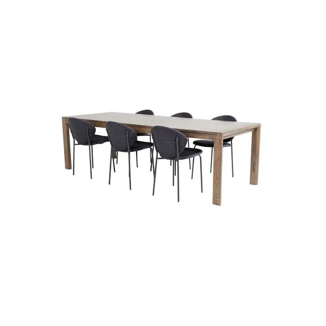 Spisegruppe Venture Home Shy med 6 Valor Spisestoler