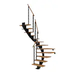 Plassbesparende Trapp Dolle Hamburg Eik Oljet 1/2-Sving Design