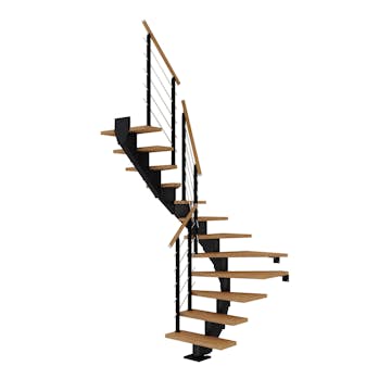 Plassbesparende Trapp Dolle Hamburg Eik Oljet 1/2-Sving Design