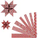 Stjernestrimler Creativ Company Hvit/Rød 60 Strimler/1 Pk
