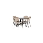 Spisegruppe Venture Home Kaseidon Ø100 cm med 4 stk Seda Stoler