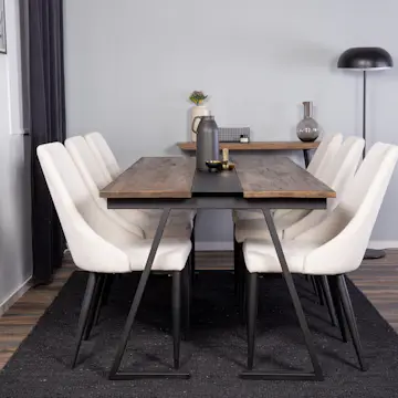 Spisegruppe Venture Home Jakarta med 6stk Leone Stoler