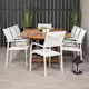Spisegruppe Venture Home Kenya 180-240x120 Teak med 8 Santorini Lenestoler