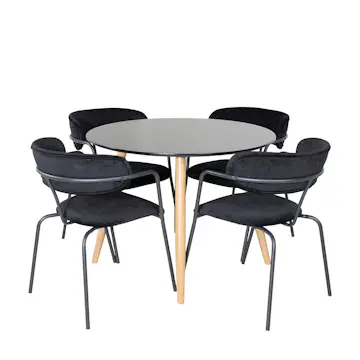 Spisegruppe Venture Home Plake med 4 Aris Karmstoler Rundt
