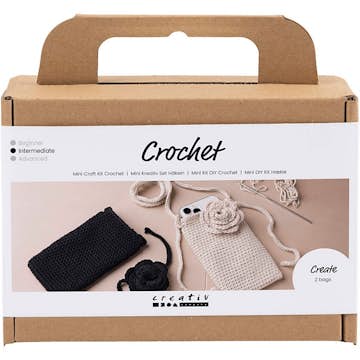 Hobbysett Creativ Company Mini DIY Kit Veske Hekling med Rose