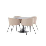 Spisegruppe Venture Home Glade Ø 100 cm med 4 Berit Stoler