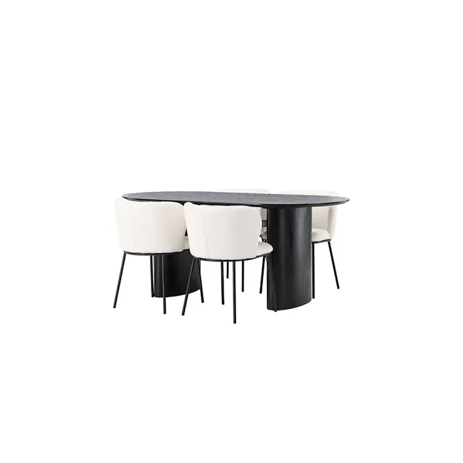 Spisegruppe Venture Home Isolde med 4 stk Edina Stoler