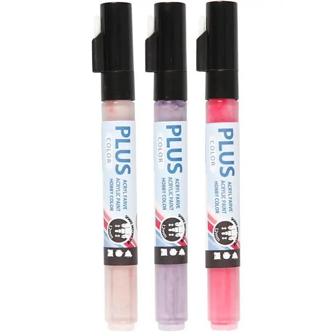 Tusj Creativ Company Plus Color Ass Farger Strek 1-2 mm 3 Stk/1 Pk