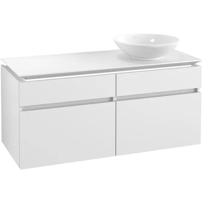 Tvättställsskåp Villeroy & Boch Legato 1200 med 4 Lådor för Ocentrerat Ytmonterat Tvättställ