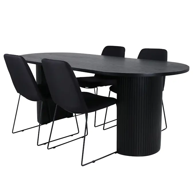 Spisegruppe Venture Home Bianca med 4 Muscot Stoler