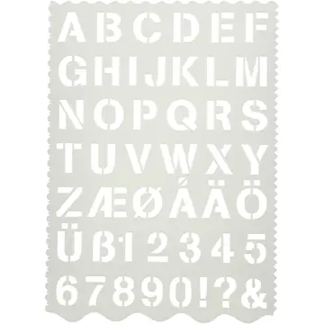 Sjablong Creativ Company Bokstaver og Tall 21x29 cm 1 Stk