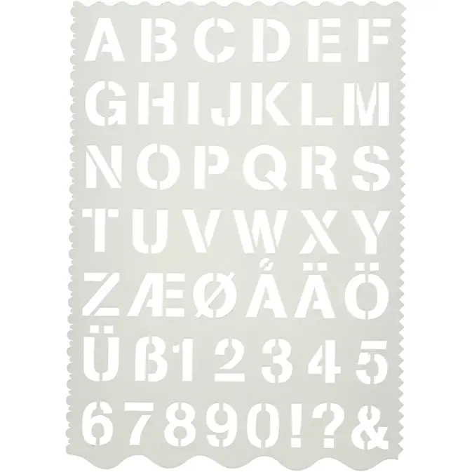 Sjablong Creativ Company Bokstaver og Tall 21x29 cm 1 Stk
