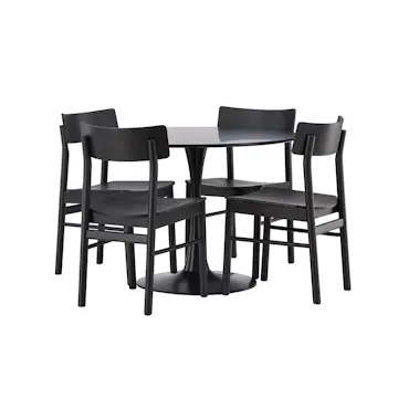 Spisegruppe Venture Home Glade Ø100 cm med 4st Montros Spisestoler