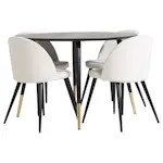 Spisegruppe Venture Home Disa med 4 Valentina Stoler Manchester