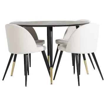 Spisegruppe Venture Home Disa med 4 Valentina Stoler Manchester