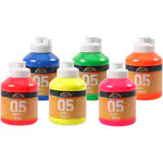 Akrylmaling Creativ Company A-color Neonfarger Nr 05 6 stk 500 ml/1 Pk