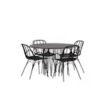 Spisegruppe furniture/fashion Stone round Ø 120 cm med 4 Dyrön Stoler