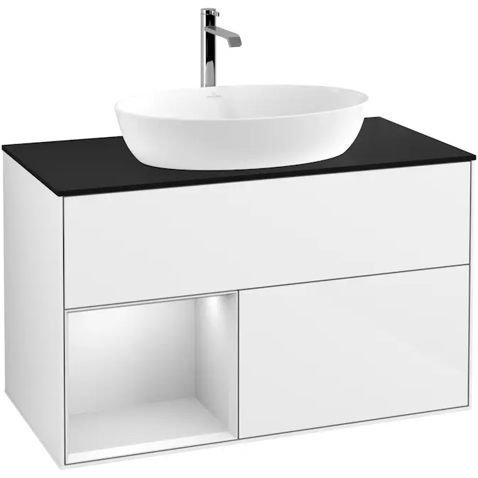Tvättställsskåp Villeroy & Boch Finion med 2 Lådor Hylla och Bänkskiva för Fristående Tvättställ från Artis & Collaro