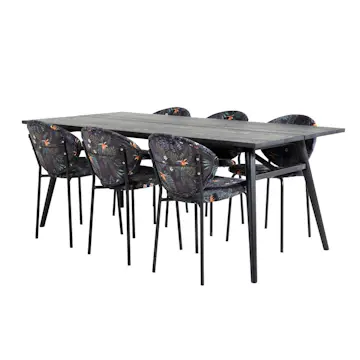 Spisegruppe Venture Home Salt med 6 Valor Stoler