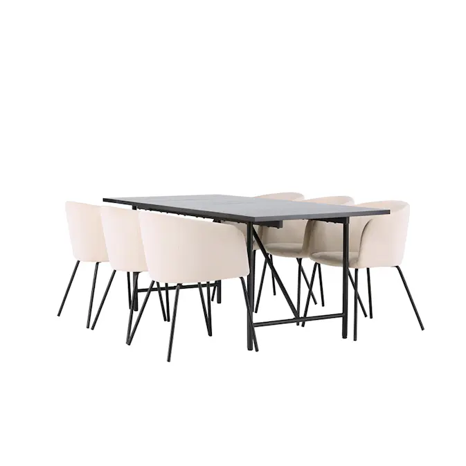 Spisegruppe Venture Home Astrid med 6 Berit Stoler
