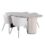 Spisegruppe Venture Home Bianca med 4 Bergen Stoler Fløyel